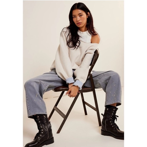 NWT Free People We The Free Moxie Jeans In Little Darlin Grey - Picture 4 of 16